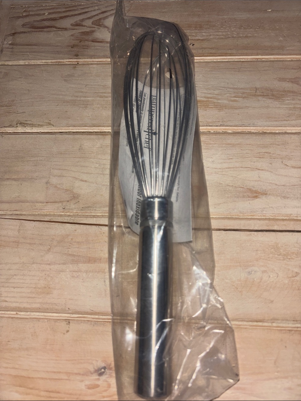 PAMPERED CHEF STAINLESS STEEL WHISK #2475 .SEALED.